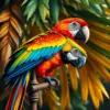 Vintage Macaw Canopy Paint by Numbers