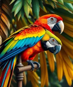 Vintage Macaw Canopy Paint by Numbers