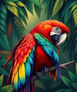 Vintage Macaw Canopy Paint By Numbers