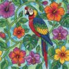 Vintage Macaw Floral Vines Paint By Numbers