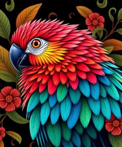 Vintage Macaw Plume Folio Paint By Numbers