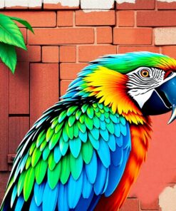 Vintage Macaw Street Mural Paint By Numbers