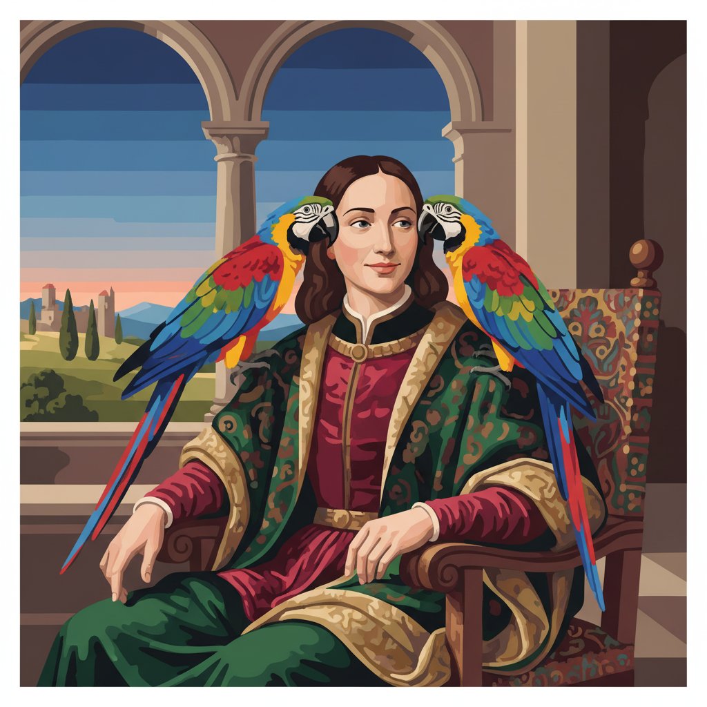 Vintage Macaw Whisperer Paint By Numbers - Renaissance Portrait completed