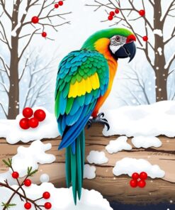 Winter Log Paint Numbers