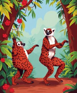 Lemur Dance Paint Numbers