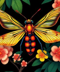 Vintage Malaysian Insect Study Paint By Numbers