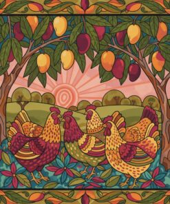 Vintage Mango Grove Hens Paint By Numbers