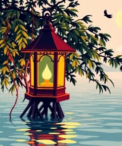 Vintage Mangrove Lantern Glow Paint By Numbers