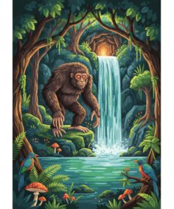 Vintage Mapinguari Waterfall Lair Paint By Numbers