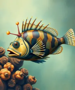 Vintage Marine Anglerfish Study Paint By Numbers