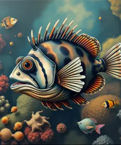 Vintage Marine Anglerfish Study Paint By Numbers