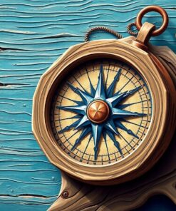 Vintage Mariner Driftwood Compass Paint By Numbers