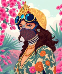 Vintage Masked Heroine Oasis Paint By Numbers