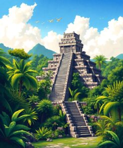 Jungle Temple Paint Numbers