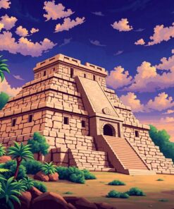 Vintage Mayan Temple Discovery Paint By Numbers