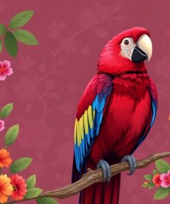 Vintage Merlot Macaw Haven Paint By Numbers