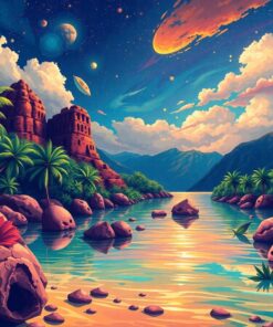 Vintage Meteor Tropic Lagoon Paint By Numbers