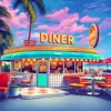Vintage Miami Beach Diner Paint By Numbers