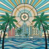Vintage Miami Deco Moon Paint By Numbers