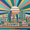 Vintage Miami Deco Skyline Paint By Numbers