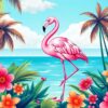 Vintage Miami Flamingo Deco Paint By Numbers