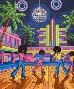 Vintage Miami Roller Rink Paint By Numbers