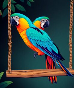 Vintage Midnight Macaw Swing Paint By Numbers