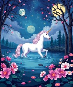 Unicorn Lagoon Paint Numbers