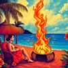 Vintage Midsummer Luau Fire Paint By Numbers