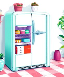 Vintage Mint Refrigerator Paint By Numbers