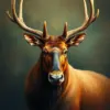 Vintage Mist Elk Portrait paint by numbers