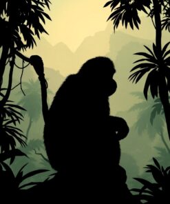 Orangutan Silhouette Paint Numbers