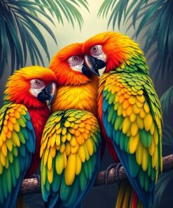 Macaw Huddle Paint Numbers