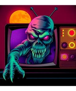 Vintage Monster Television Glow Paint By Numbers