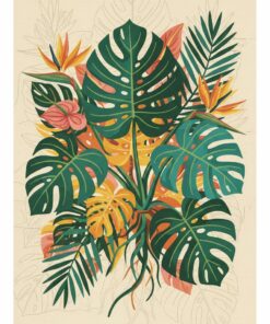 Vintage Monstera Botanical Study Paint By Numbers