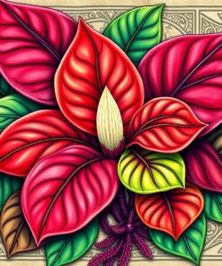 Vintage Monstera Celtic Relic Paint By Numbers