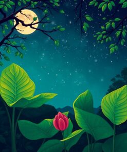 Moonlit Monstera Paint Numbers