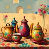 Vintage Moroccan Tea Set Paint By Numbers