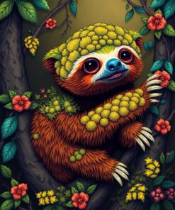 Covered Sloth Paint Numbers