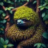 Vintage Moss Covered Sloth Paint By Numbers
