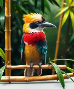 Vintage Motmot On Bamboo Paint By Numbers