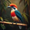 Vintage Motmot On Bamboo Paint By Numbers