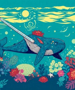 Vintage Narwhal Benthic Dive Paint By Numbers