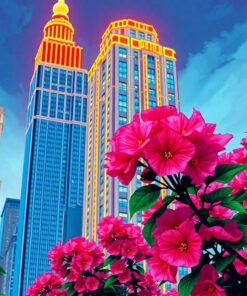 Neon Bougainvillea Paint Numbers