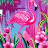 Flamingo Mural Paint Numbers
