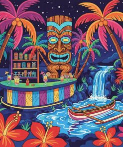 Vintage Neon Tiki Lounge Paint By Numbers