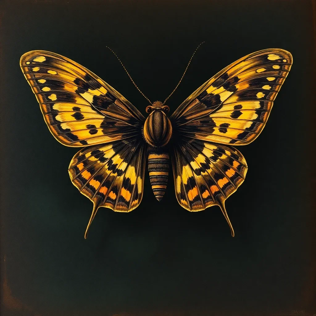 completed artwork display Vintage Nocturnal Moth Study paint by numbers