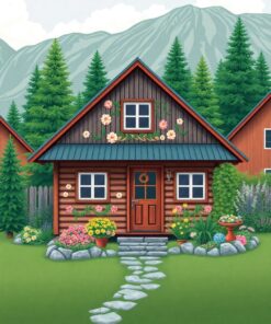 Floral Cabin Paint Numbers