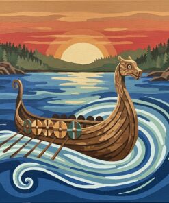 Vintage Nordic Wooden Vessel Paint By Numbers