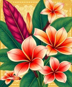 Plumeria Feathers Paint Numbers